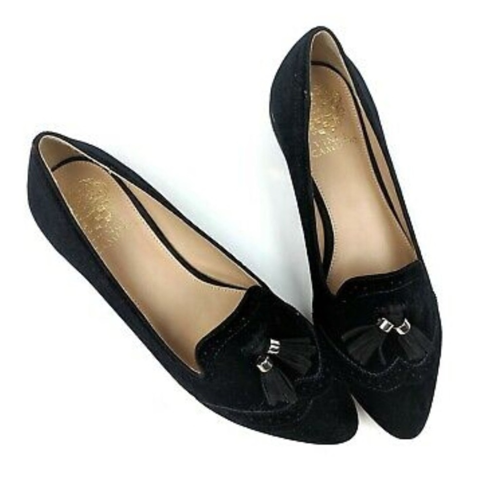 VINCE CAMUTO Rizell Black Smooth Velvet Suede Shoe